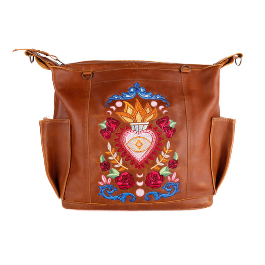 BEATRIZ CDB - H&S EMBROIDERED LEATHER - HEARTS AFLAME