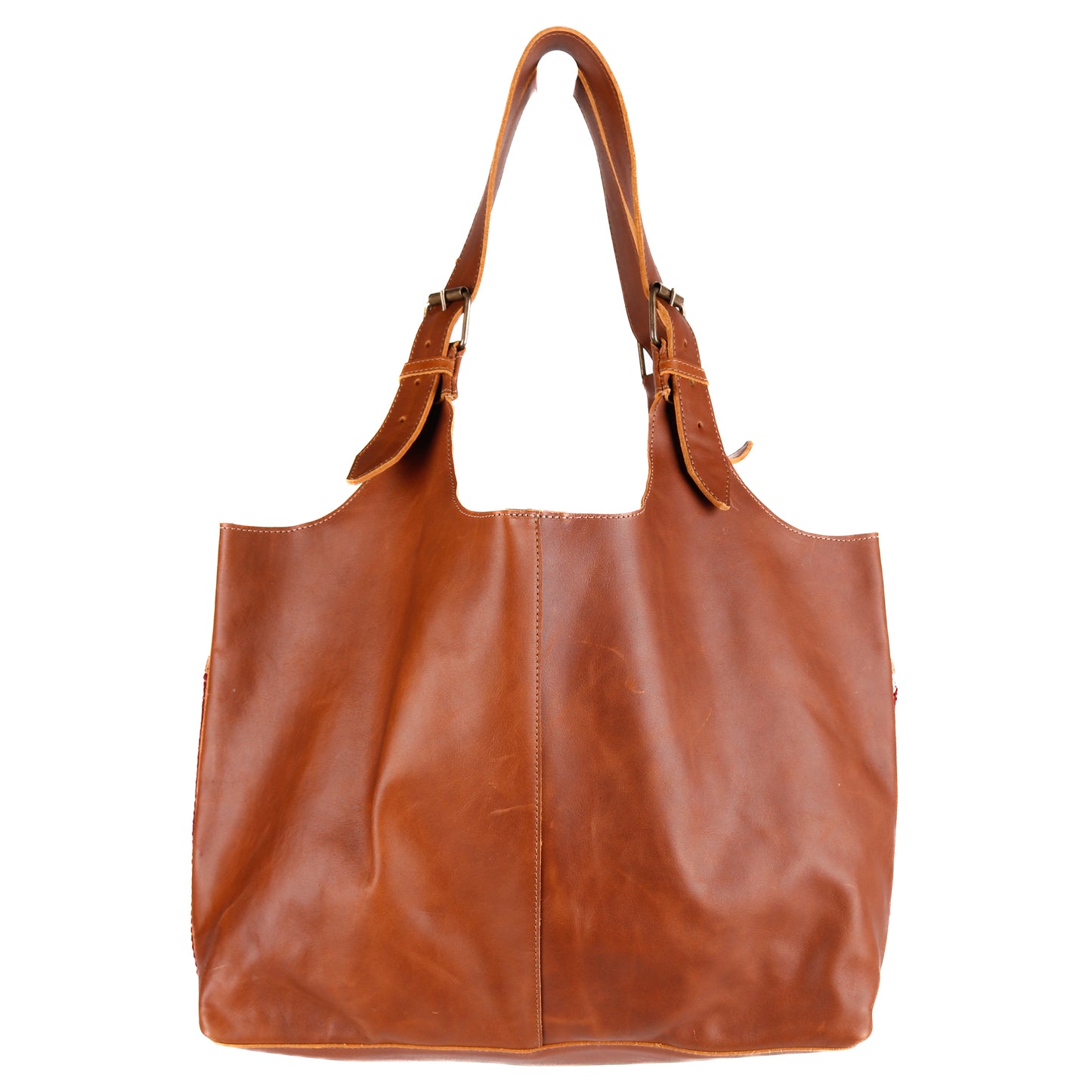 ALEJANDRA BAG - OOAK ZAPOTEC PANEL - CAFE LEATHER - NO. 10937