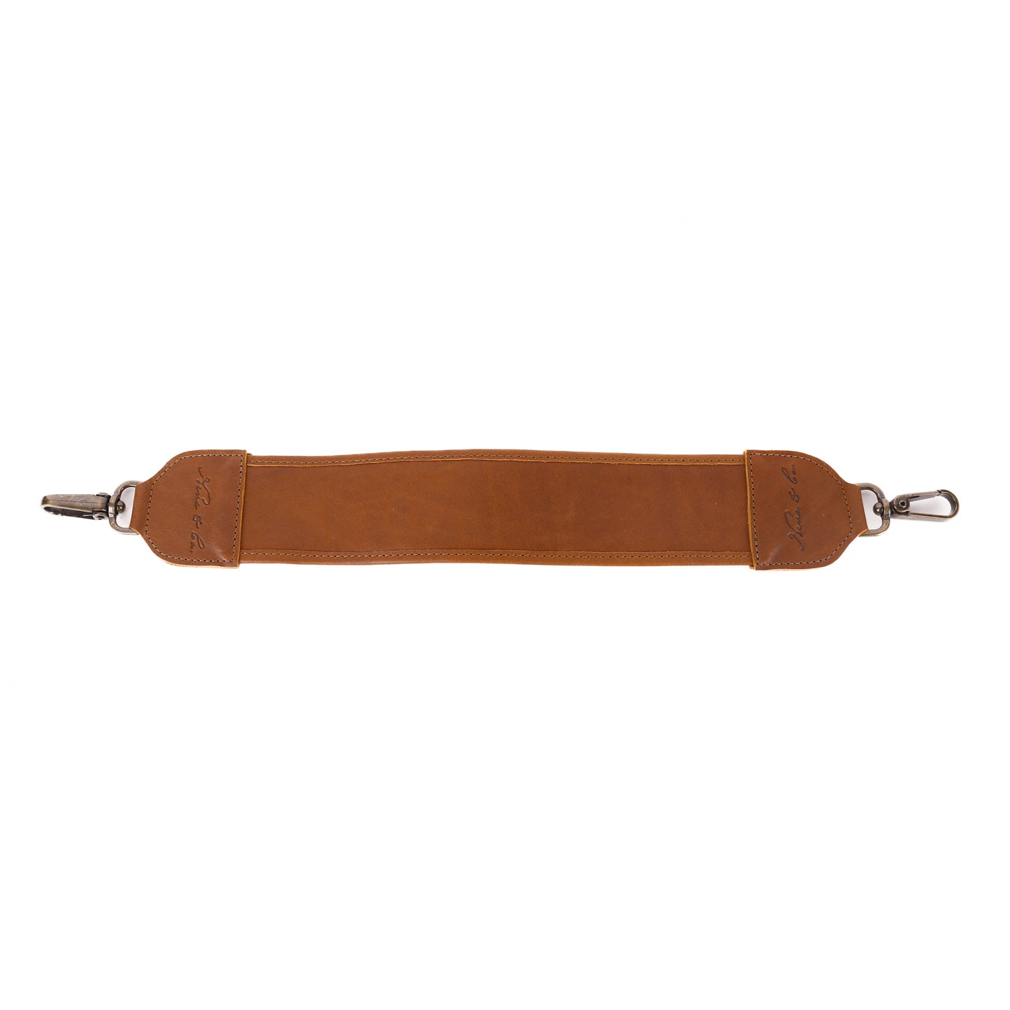 SHORT SHOULDER STRAP - FULL LEATHER - CAFE