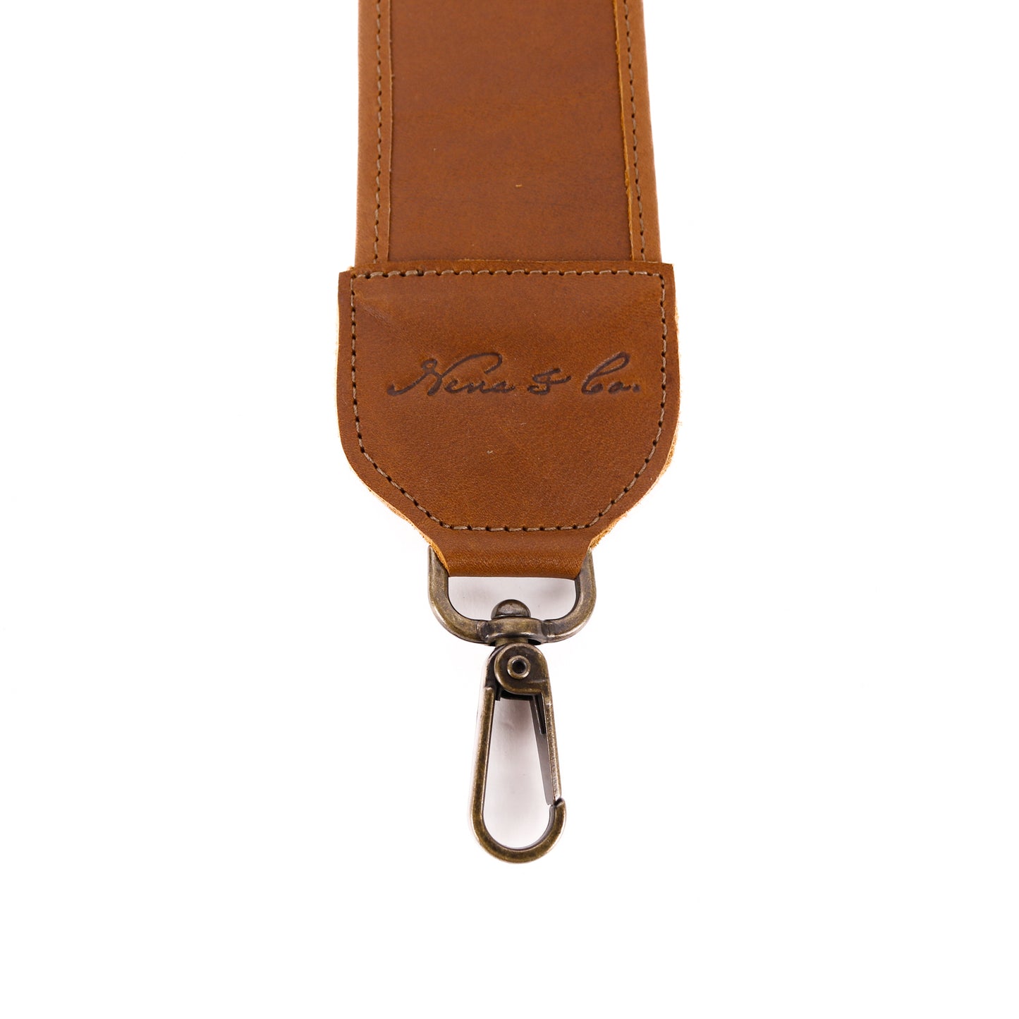 SHORT SHOULDER STRAP - FULL LEATHER - CAFE