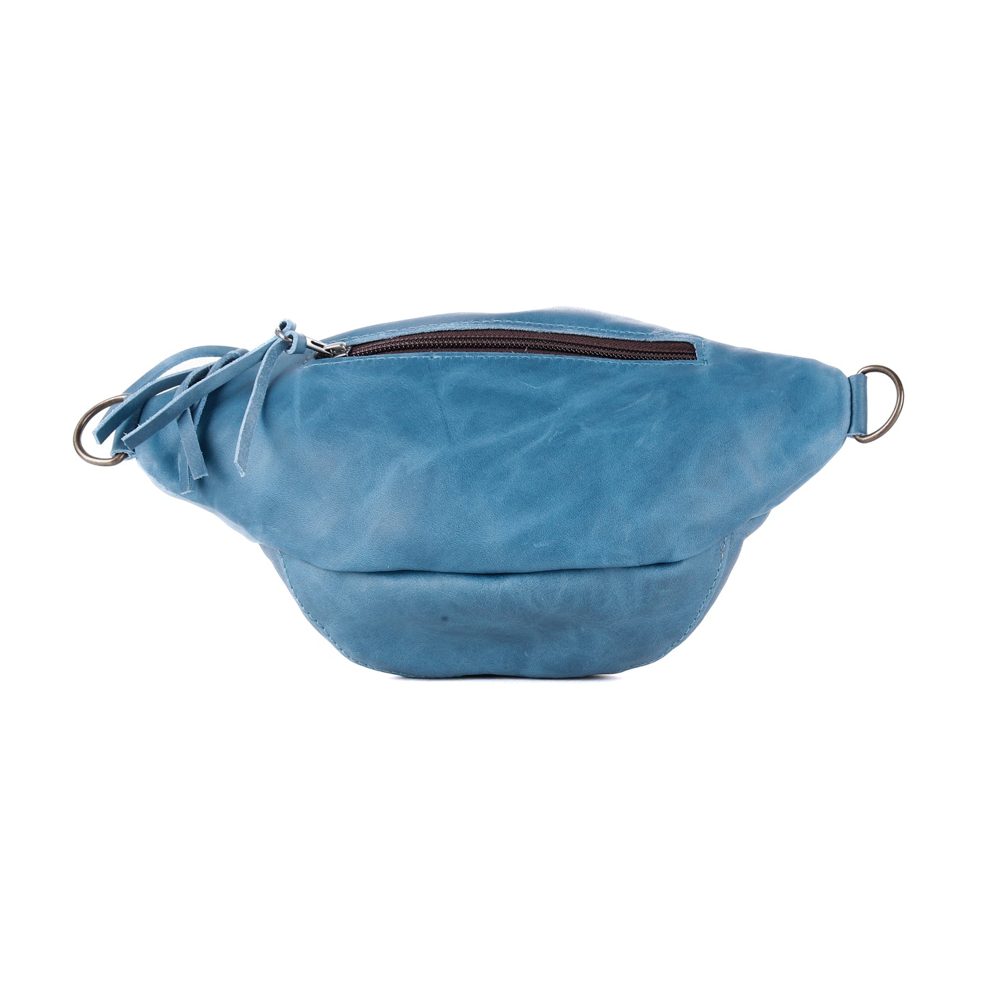 FANCY POUCH - FULL LEATHER - CERULEAN