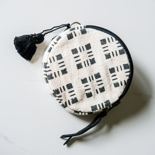 CIRCLE COIN PURSE - MUDCLOTH