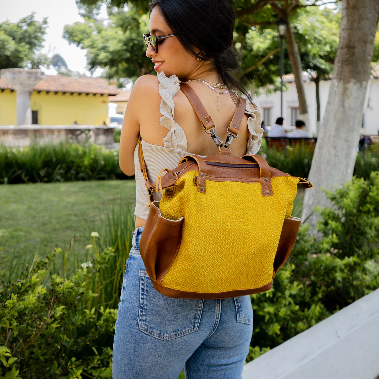 OG REVIVAL MEDIUM CONVERTIBLE DAY BAG - MUSTARD SUNSET - CAFE LEATHER –  Nena & Co.