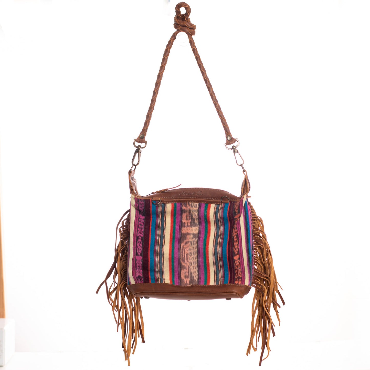 BEATRIZ MINI CONVERTIBLE DAY BAG WITH FRINGE - CORTE DE PLAYA - CAFE - NO. 26888