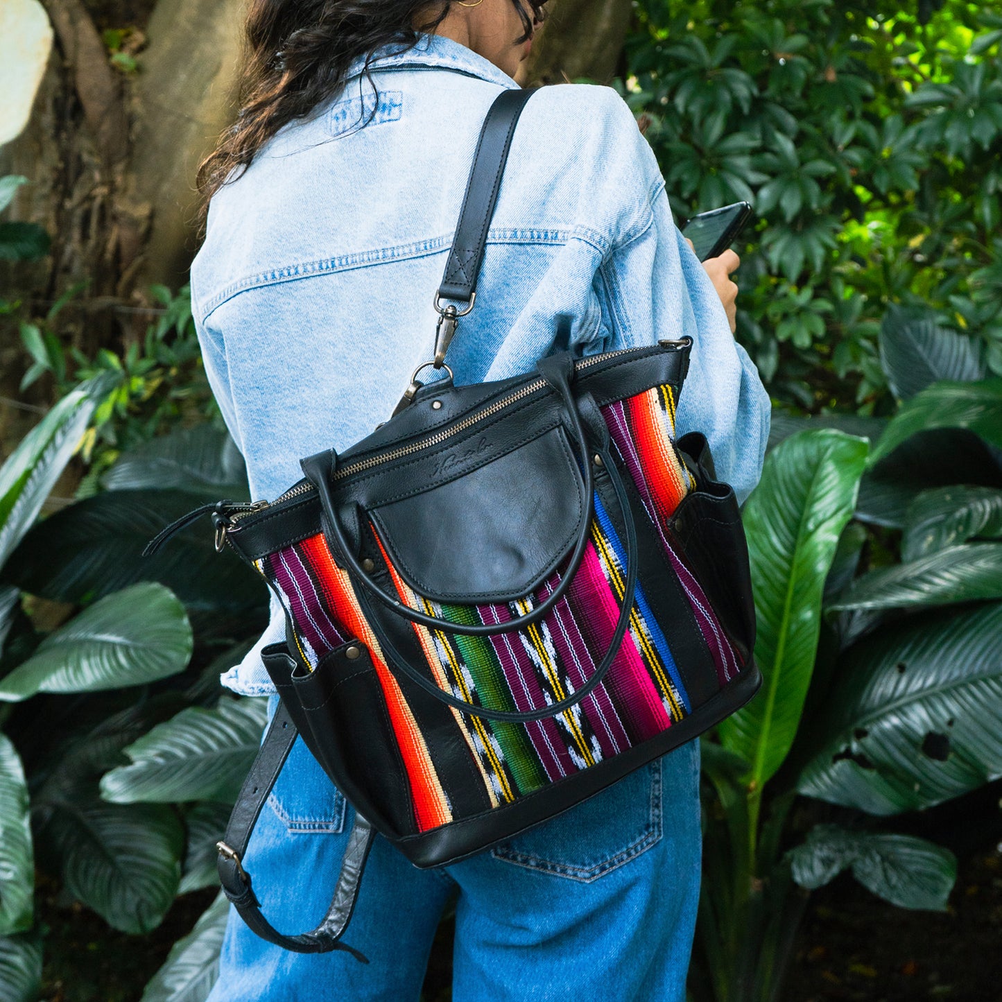 THE PERFECT UTILITY BAG - MEDIUM - RAINBOW FALLS - BLACK