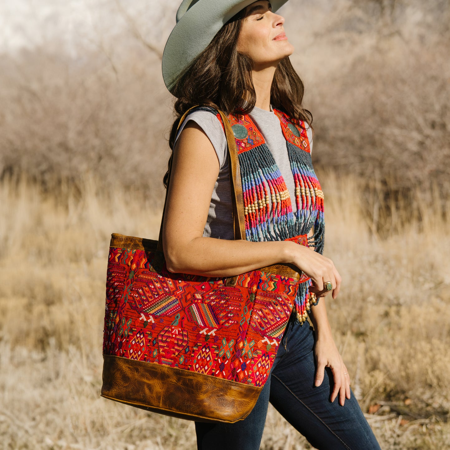 CADIZ TOTE - OOAK HUIPIL - WRANGLER - NO. 14544