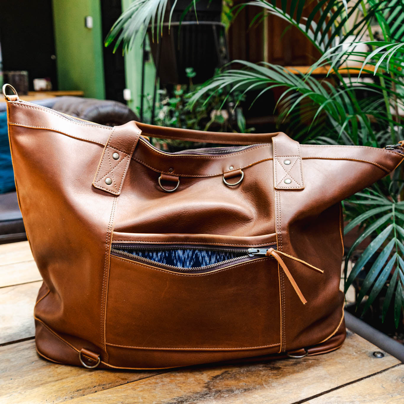 UPDATED PERFECT WEEKENDER - FULL LEATHER - CAFE