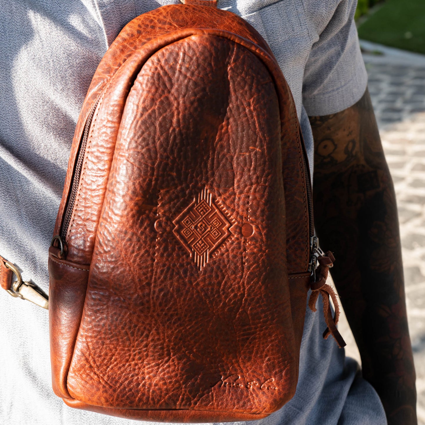 CROSSBODY SLING 2.0 - FULL LEATHER - COPPER