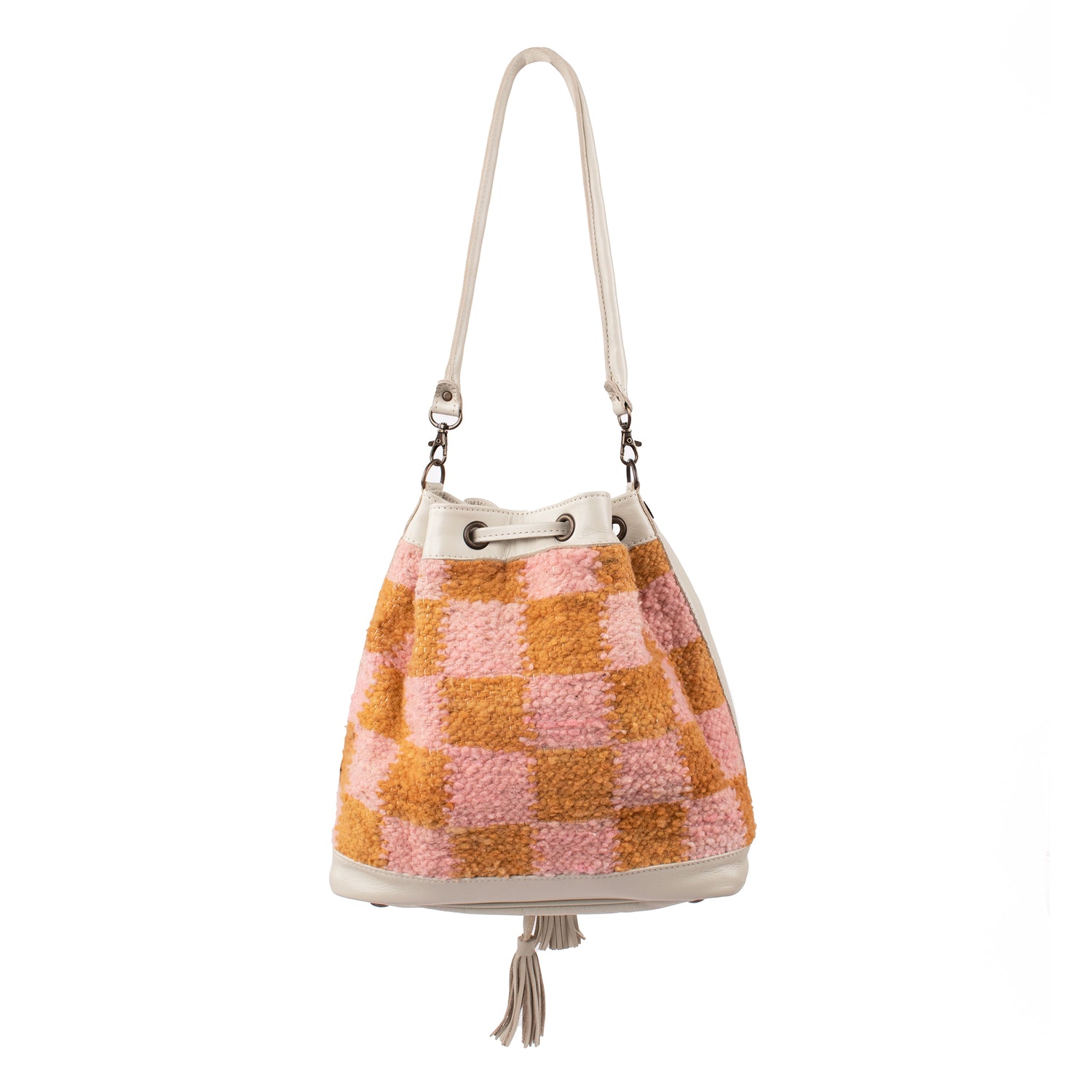 Women's Checkered Pattern Bucket Bag