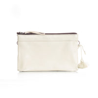 DOUBLE  PERFECT CLUTCH - FULL LEATHER - BONE