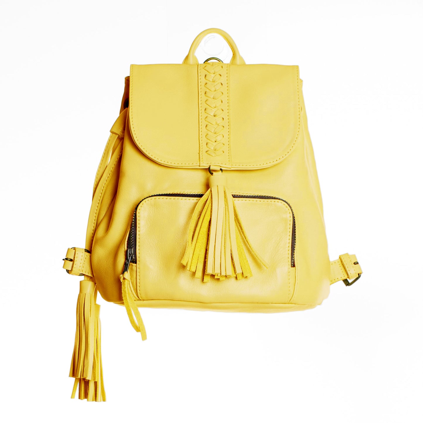 MINI BACKPACK -  FULL LEATHER - CANARY YELLOW