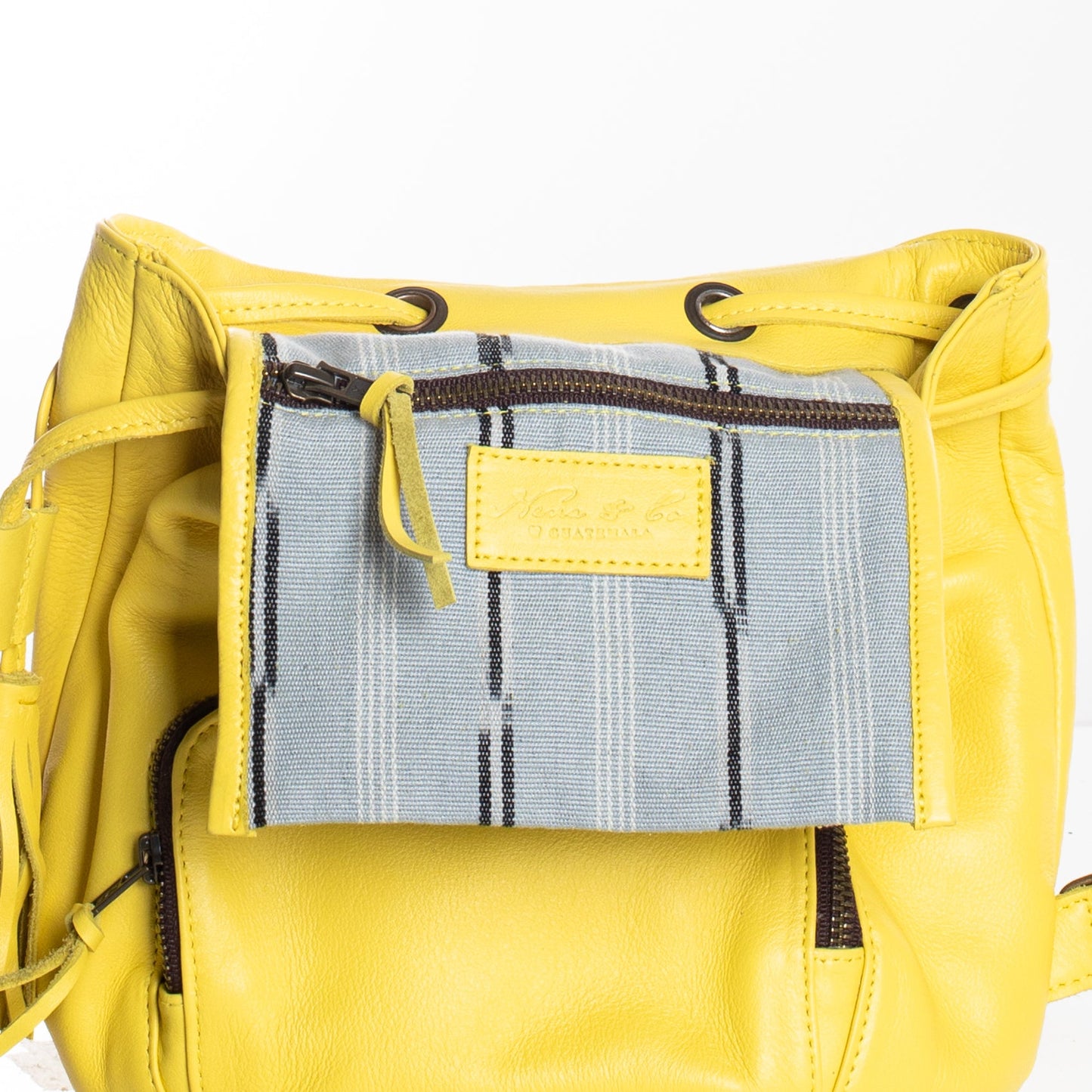 MINI BACKPACK -  FULL LEATHER - CANARY YELLOW