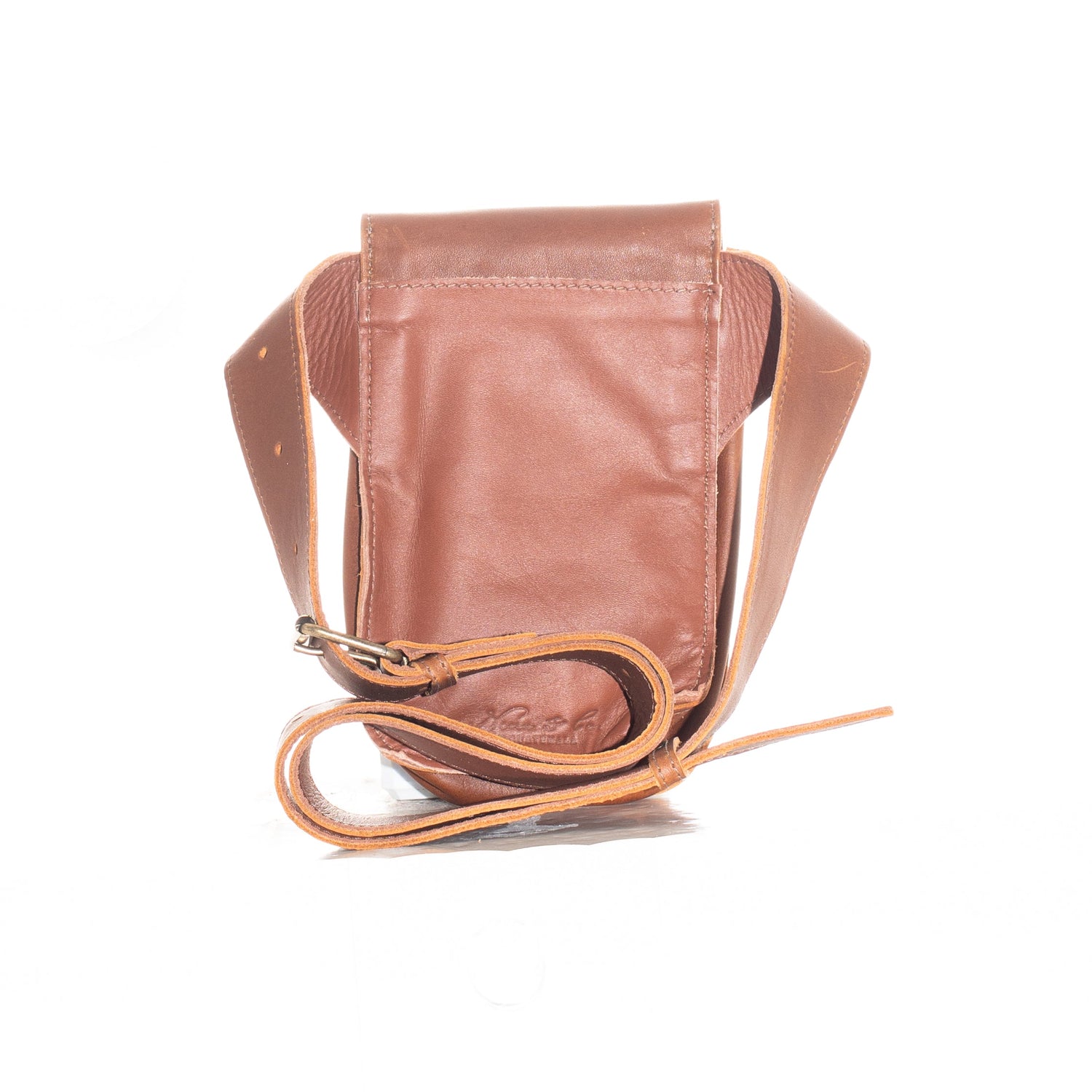 Baginning Women's Retro Brown Leather Letter Mark Funny Pack Waist Bag